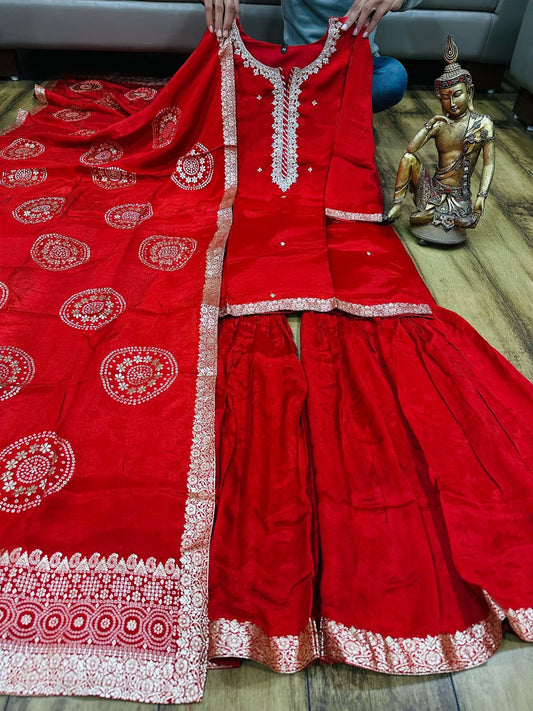 Chinon Kurta & Sharara Set